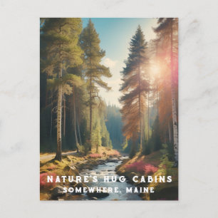 *~* AP49 Maine Forest Woods Stream Vacation Nature Postcard