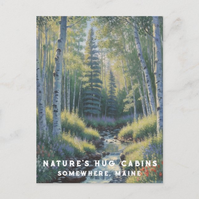 *~* AP49 Nature Maine Forest Woods Waterfall Postcard (Front)