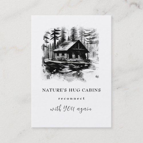  AP49  Rustic Cabin Cottage Lodge QR Business Card
