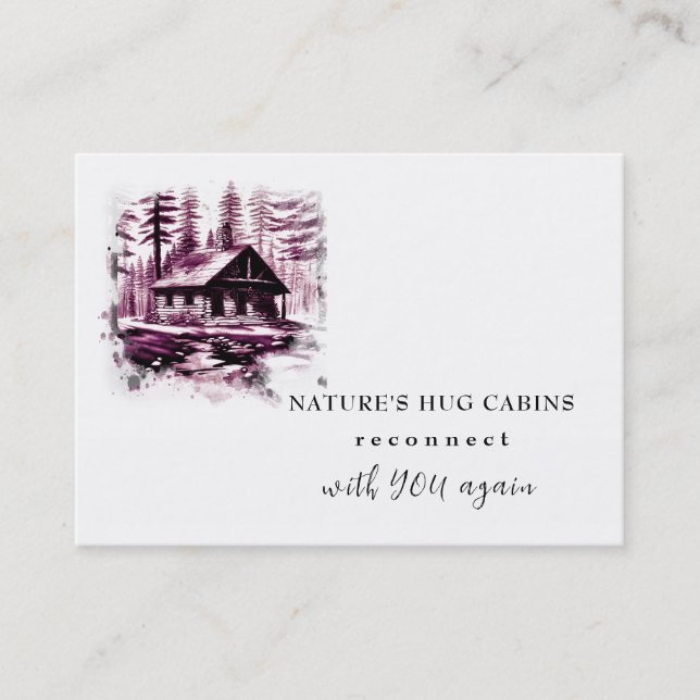 *~* AP49  Rustic Cabin QR Cottage Lodge Business Card (Front)