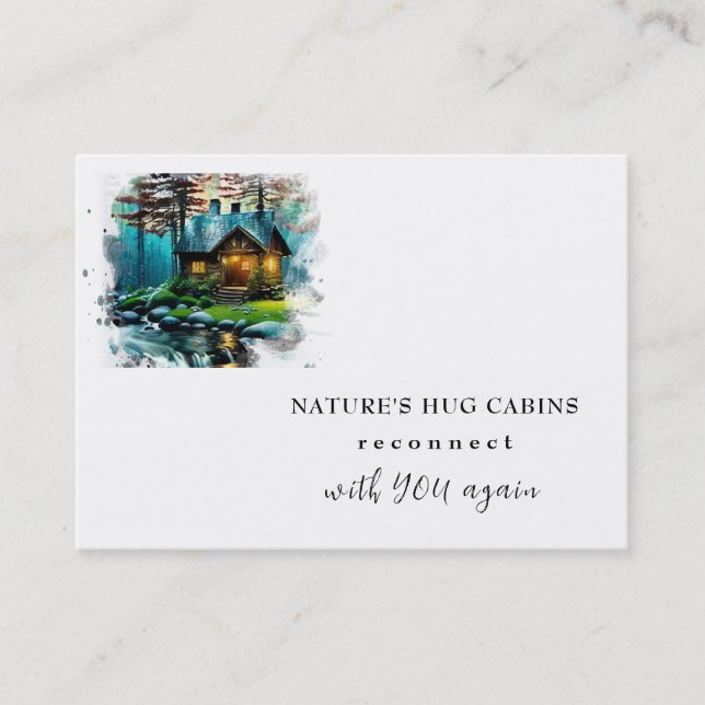 *~* AP49  Rustic Cabin QR Magical Mystical Business Card (Front)
