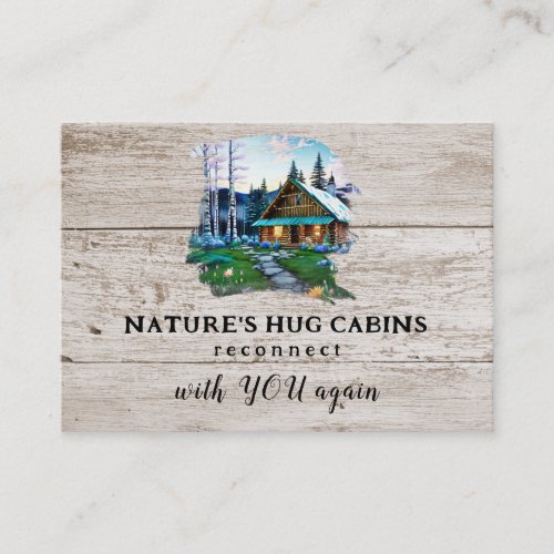  AP49  Rustic Cabin QR Wood Planks Business Card