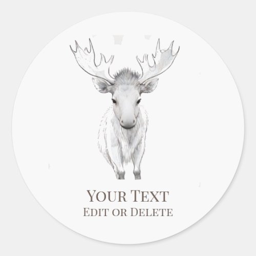 *~* AP49 Sweet Rustic Baby Moose Cute Classic Round Sticker