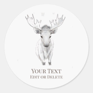 *~* AP49 Sweet Rustic Baby Moose Cute Classic Round Sticker