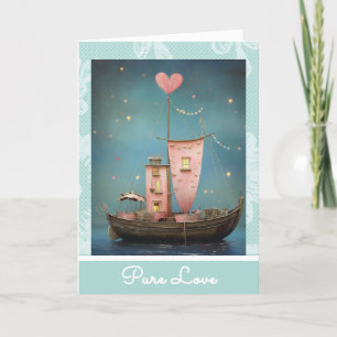 *~* AP51 30 Love Boat Hearts Romantic Valentine Holiday Card