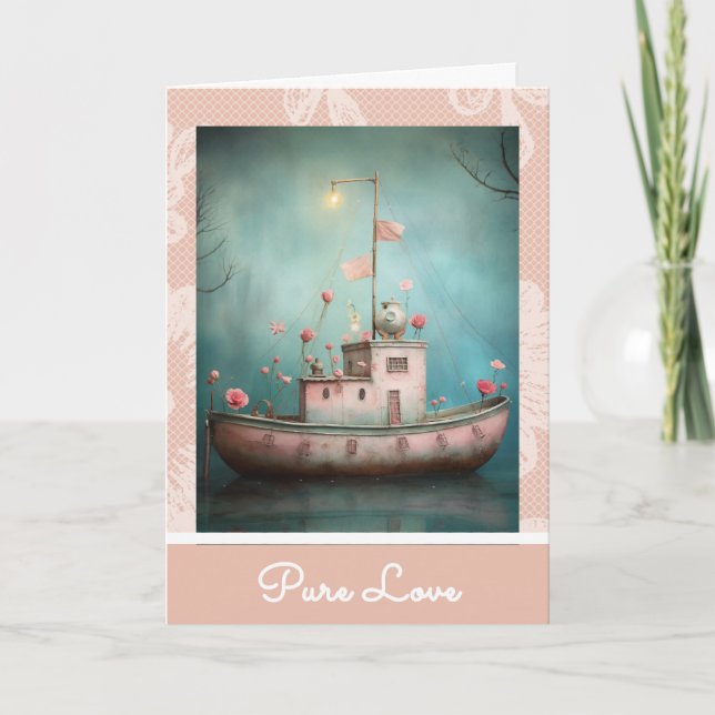 *~* AP51  Love Boat  19 Hearts Romantic Valentine  Holiday Card (Front)
