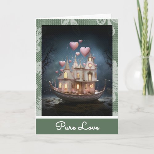 *~* AP51  Love Boat Hearts Romantic Valentine 21 Holiday Card
