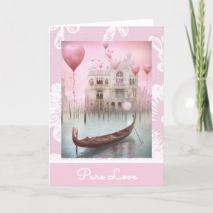 *~*  AP51  Love Boat Hearts Romantic Valentine 4 Holiday Card
