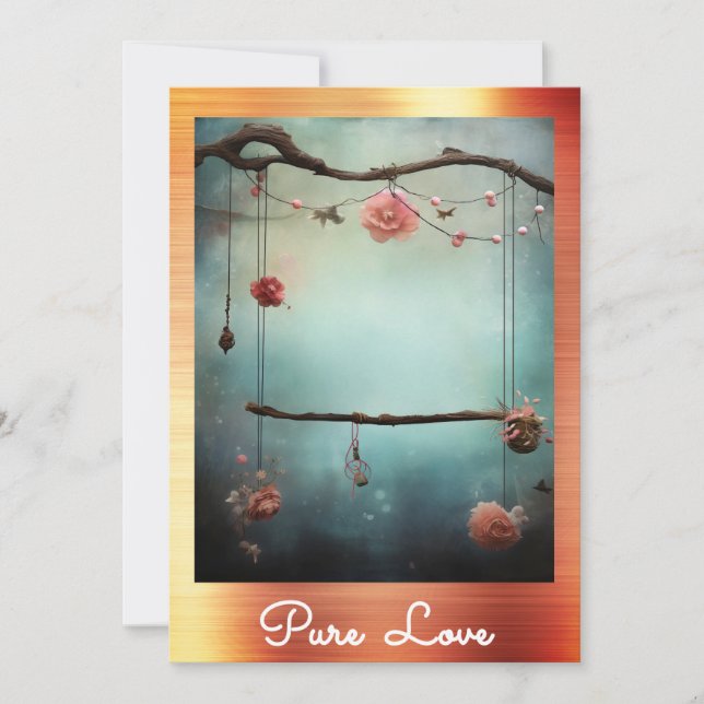 *~* AP51 Romantic Swing Hearts Valentine Serene 1 Invitation (Front)