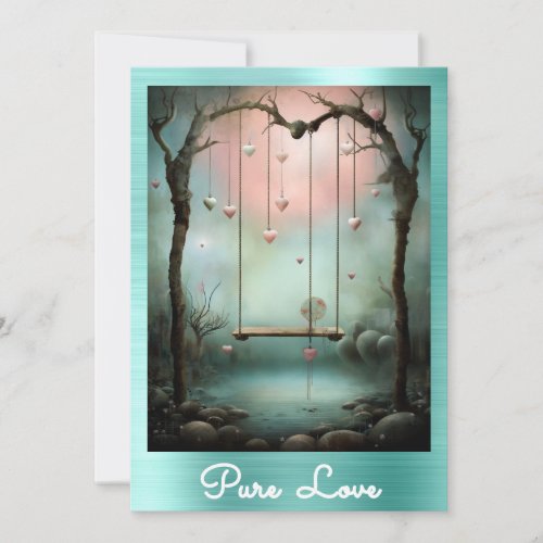 *~* AP51 Romantic Swing Hearts Valentine Serene 6 Invitation