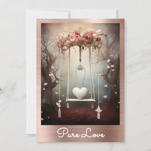 *~* AP51 Romantic Swing Hearts Valentine Serene  Invitation