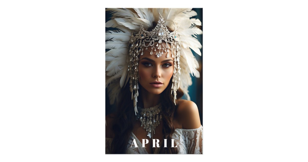 *~ AP53 APRIL Boho BIRTHDAY DIAMONDS Woman Photo Print | Zazzle