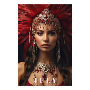 *~ AP53 Boho JULY RUBY Goddess BIRTHDAY Photo Print