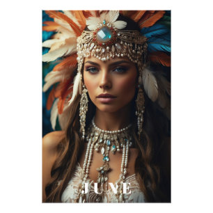 *~ AP53 JUNE BIRTHDAY PEARLS Boho Woman Photo Print