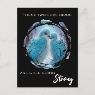 *~* AP54 Art Anniversary Love Birds Winter Postcard