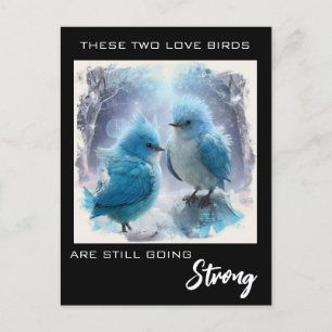 *~* AP54 PHOTO Anniversary Fluffy Love Birds Postcard