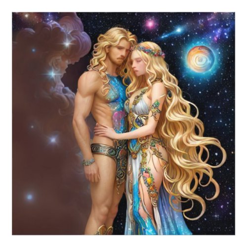  AP58 Cosmic Couple Fantasy Romantic Galaxy Photo Print