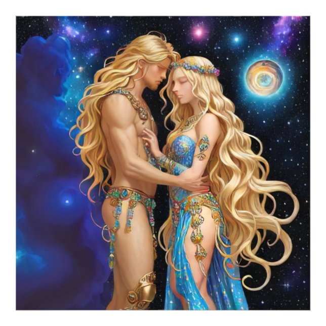*~* AP58 Cosmic Women Fantasy Romantic Galaxy Photo Print (Front)
