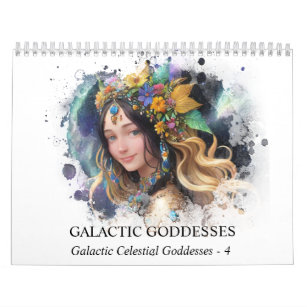 *~* AP58 Galactic Women Fantasy Cosmic Planets 4 Calendar