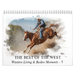 *~* AP59 Wild West Cowboy Horse Rodeo 5 Calendar