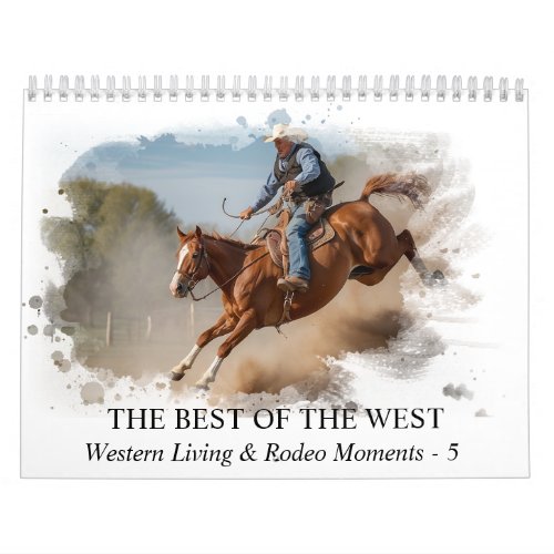  AP59 Wild West Cowboy Horse Rodeo 5 Calendar