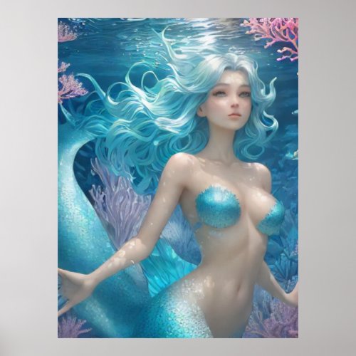 *~* AP60  Water Goddess Fantasy Sea Mermaid 14 Poster