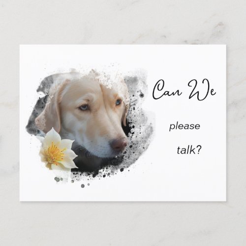  AP61 Can We Talk _  Lab Retriever Flower  Postcard