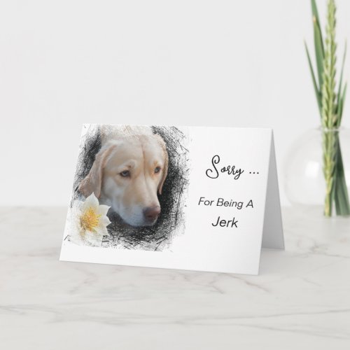 *~* AP61 Sad Lab Retriever Flower Message Card