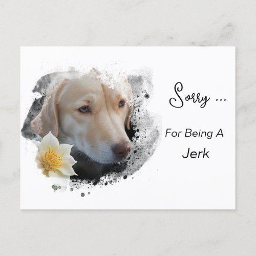  AP61 Sad Lab Retriever Flower Sorry Jerk Postcard