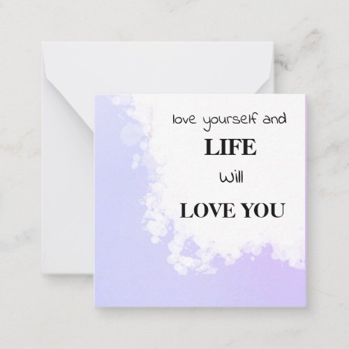   AP62 Kindness LOVE SELF Lavender Note Card