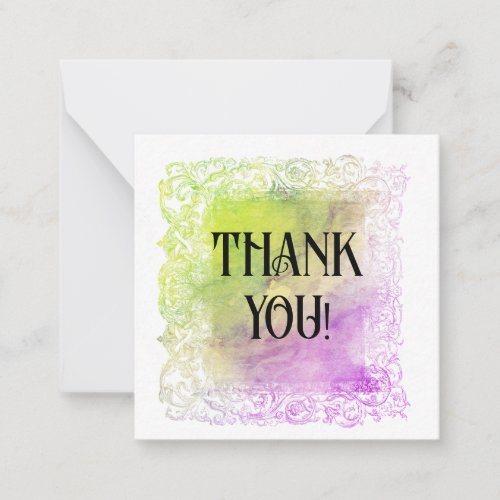   AP62 Ombre Pastel THANK YOU Flat Note Card