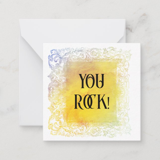*~*  AP62 YOU ROCK Encouragement    Flat Note Card (Front)