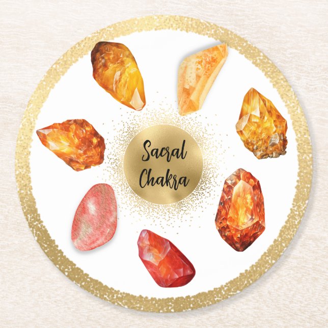 *~* AP64 Emoto  Water Sacral Chakra Paper Coaster (Front)