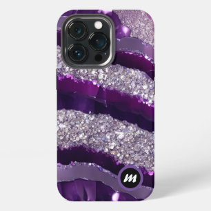 *~* AP66 Glam QR Lavende Purple Silver Glitter iPhone 13 Pro Case