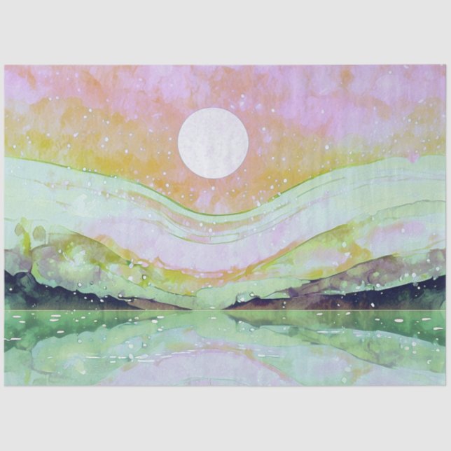 *~* AP67 Pastel Abstract Art Painting Nature Tissue Paper (Front)