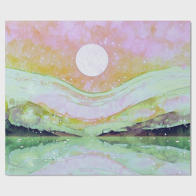 *~* AP67 Pastel Abstract Art Painting Nature Wrapping Paper (Flat)