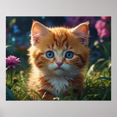  AP68 54 Feline Kitty Kitten Fluffy Nature Poster