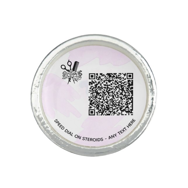 *~* AP6 Hair Spa QR Comb Scissors Pink  Ring (Front)