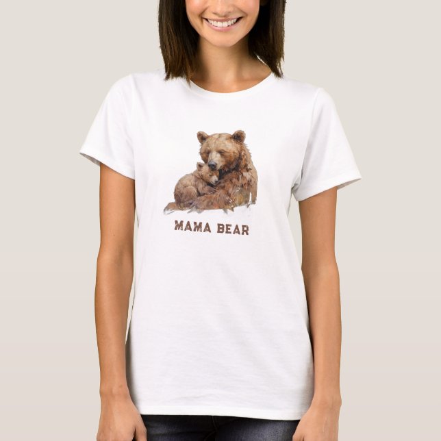 *~* AP72 MAMA BEAR Love Cub Mother's Day Gift T-Shirt (Front)