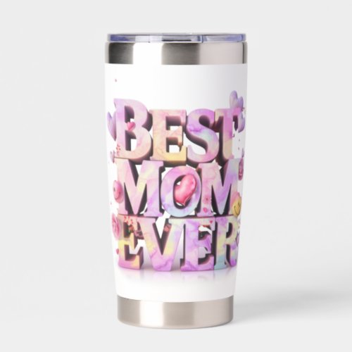  AP72 Mother Day BEST MOM EVER Hearts Floral Insulated Tumbler