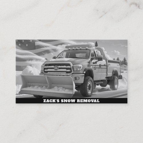  AP74 Snow Removal  Plow Truck Patriotic Business Card