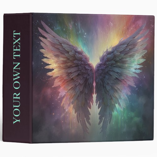 *~* AP78 Esoteric Mystical Rainbow Angel Wings  3 Ring Binder