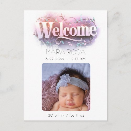 *~* AP79 Baby Newborn Birth Announcement PHOTO