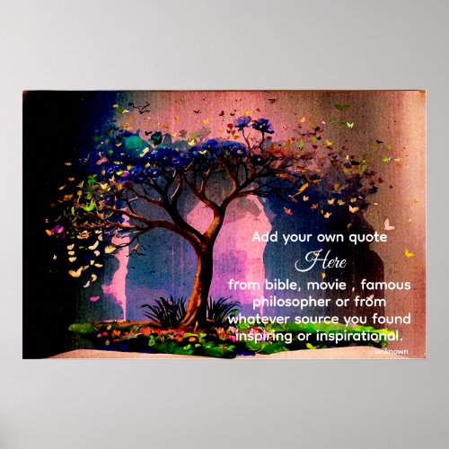  AP81 Artistic Tree Ethereal Calming DIY Quote Poster