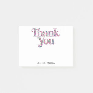 *~* AP85 Floral Gratitude Manifest Thank You 1 Post-it Notes