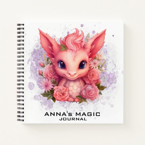  AP85 Floral Law Attraction Cute Baby Dragon  Notebook