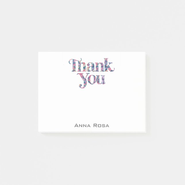 *~* AP85 Floral + Thank You Gratitude  Manifest Post-it Notes (Front)
