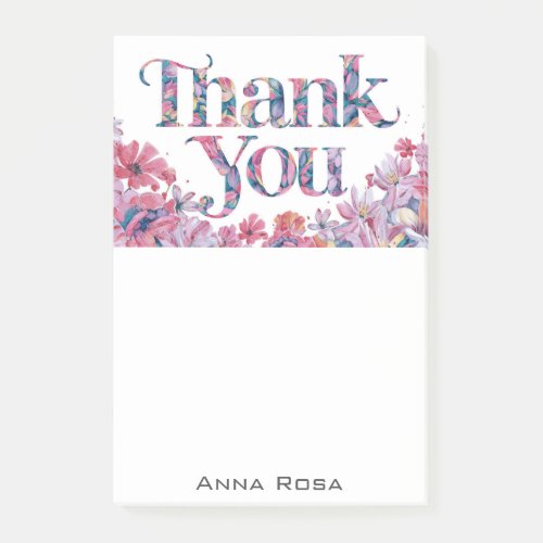  AP85 Gratitude Manifestation Flowers Pink Post_it Notes