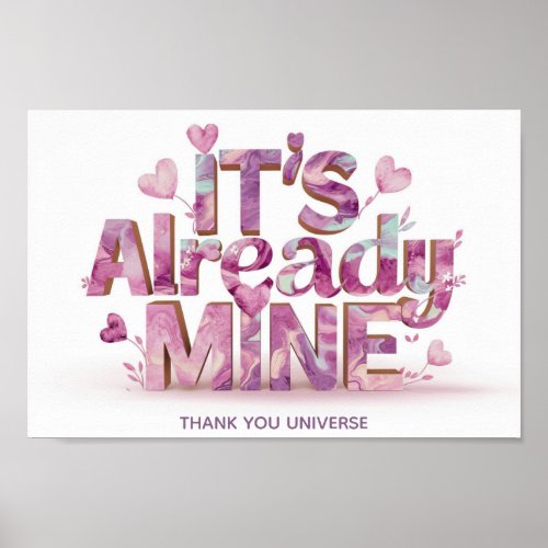  Ap85 Law of Attraction Cute Manifesting Poster