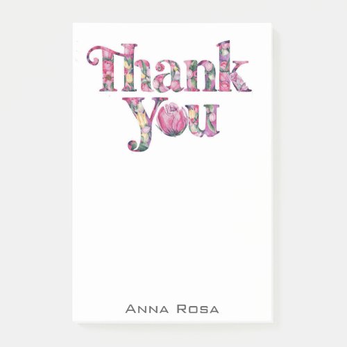 *~* AP85 Thank You Floral Gratitude Manifestation Post-it Notes